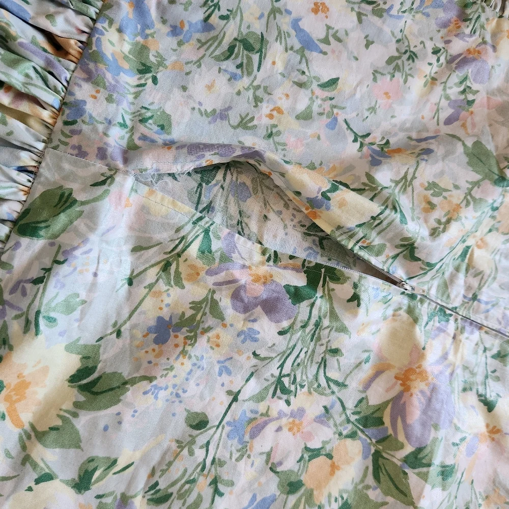Sham Pillow Case Set of 2 Multicolor Floral 20 x 24 Ruffle Home Bedding
